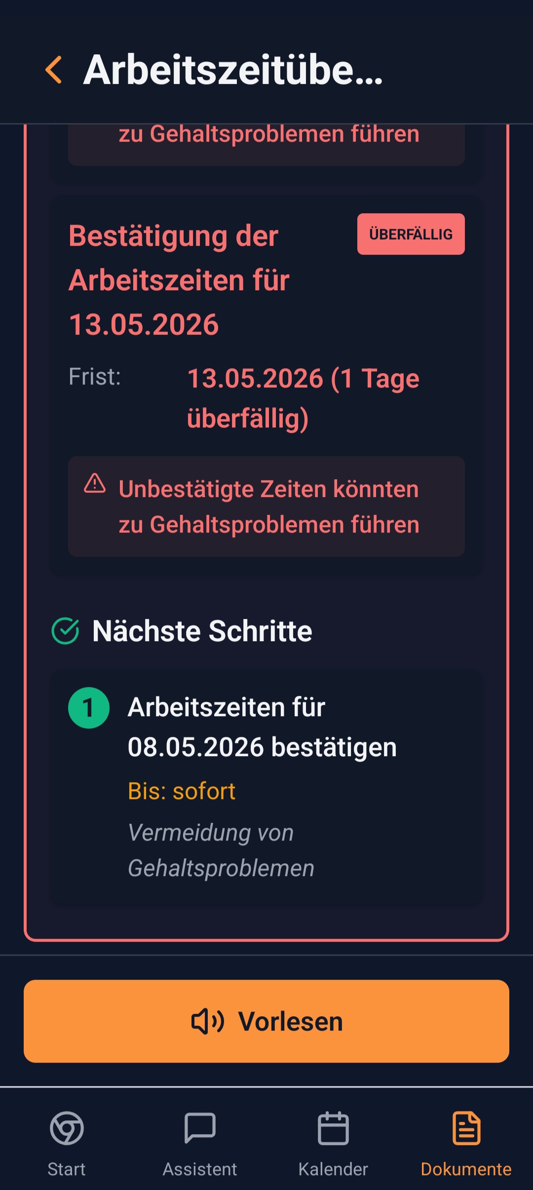 Arbeitszeitübersicht