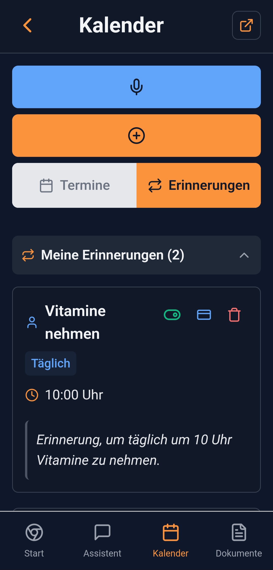 Kalender Erinnerungen