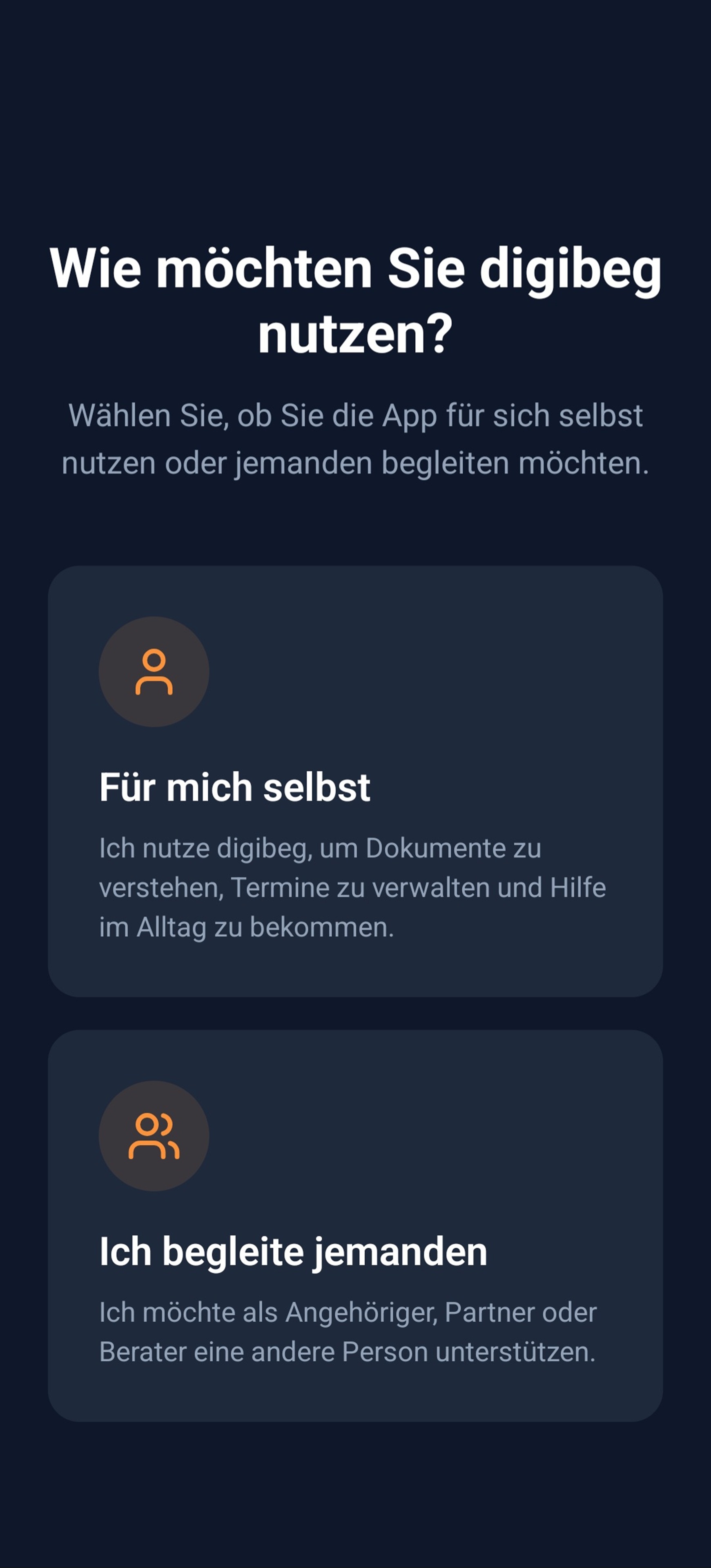 Nutzungsart wählen